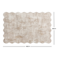 Scalloped-edge rug with 200 by 300 centimeter dimensions labeled