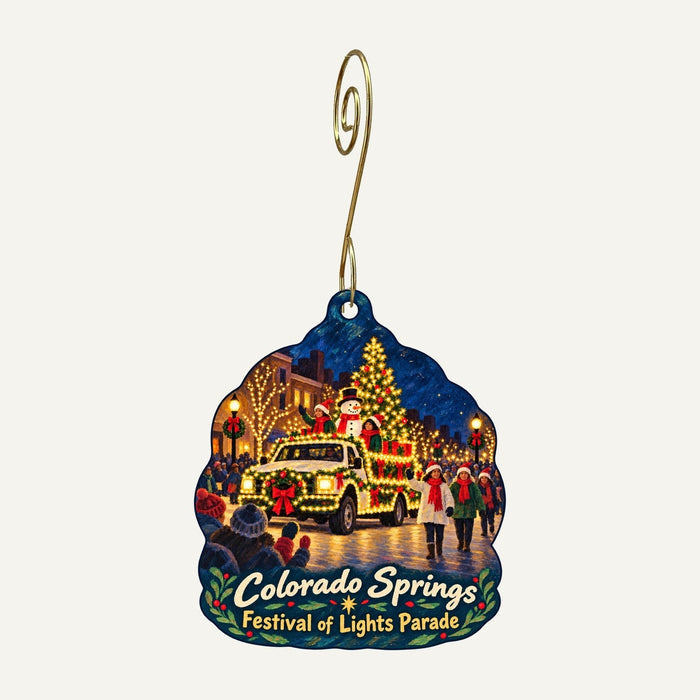 Poor Richard's Book Store Christmas custom wood ornament OC108 hanging on hook