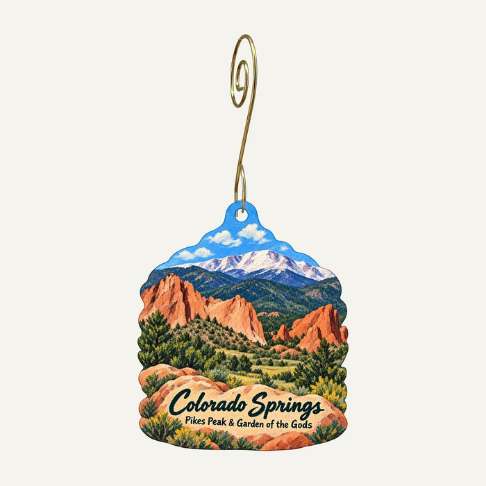 Poor Richard's Book Store Town Icon custom wood ornament OC109 hanging on hook