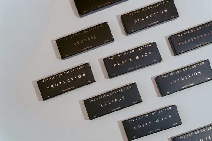 Collection of black labels with text on a white background