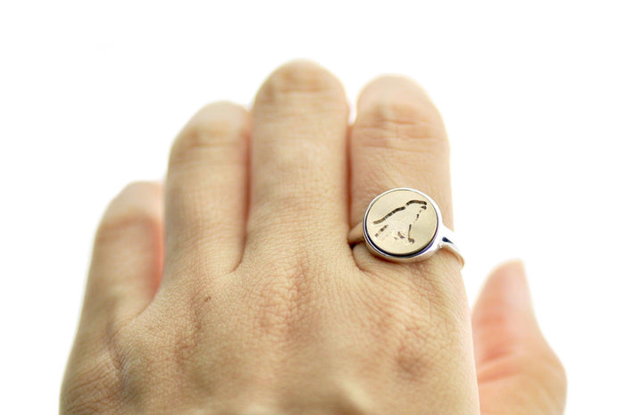 Raven Signet Ring - Backtozero B20 - 12mm, 12mm ring, 12mn, accessory, Bird, crow, halloween, him, jewelry, raven, ring, signet ring, wax seal, wax seal ring, wax seal stamp, Woodland Animal