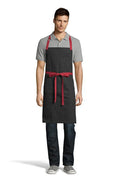 UT Black Collection Black w/ Red Ties Rebel Bib Apron (3 Pocket)