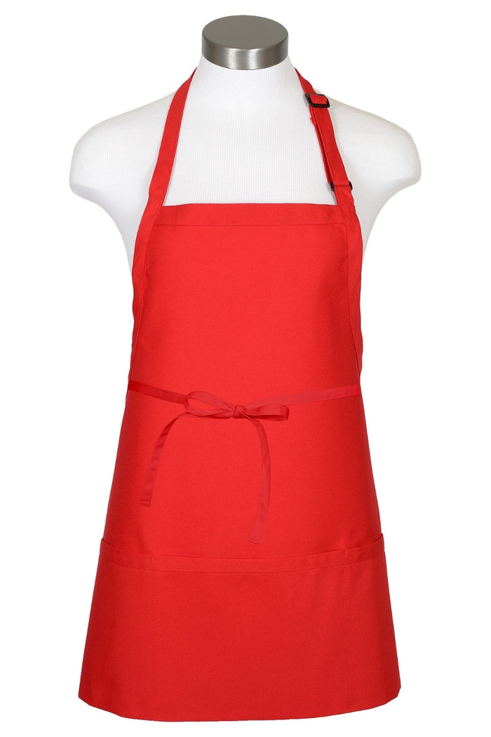 Fame Red Bib Adjustable Apron (3 Pockets)