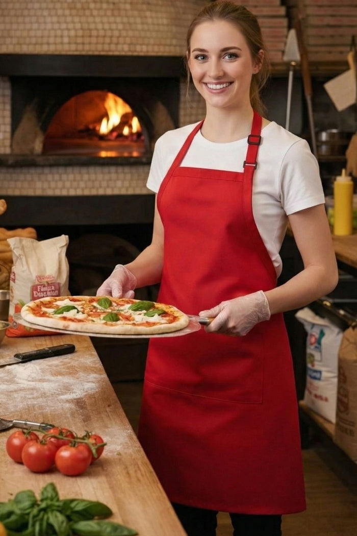 Fame Red Butcher Adjustable Apron (2 Pockets)