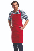 Artisan Collection by Reprime Red "Calibre" Bib Adjustable Apron (4 Pocket Pouch)