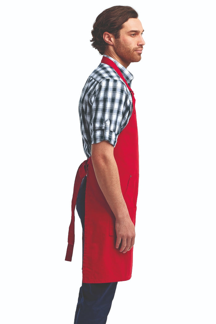 Artisan Collection by Reprime Red "Calibre" Bib Adjustable Apron (4 Pocket Pouch)