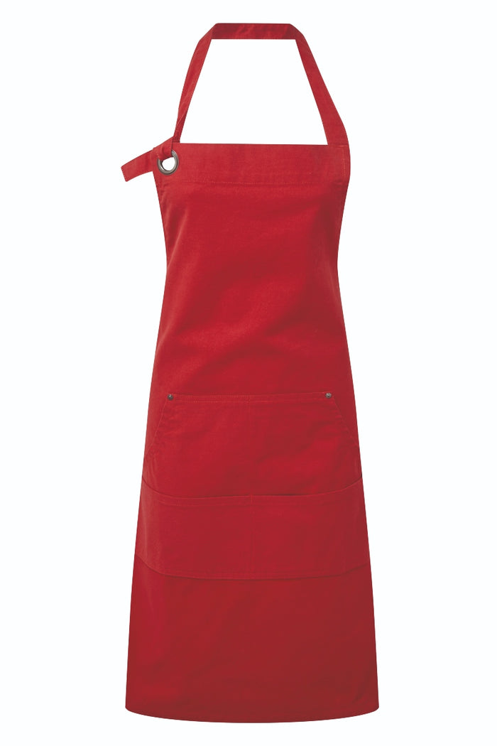 Artisan Collection by Reprime Red "Calibre" Bib Adjustable Apron (4 Pocket Pouch)