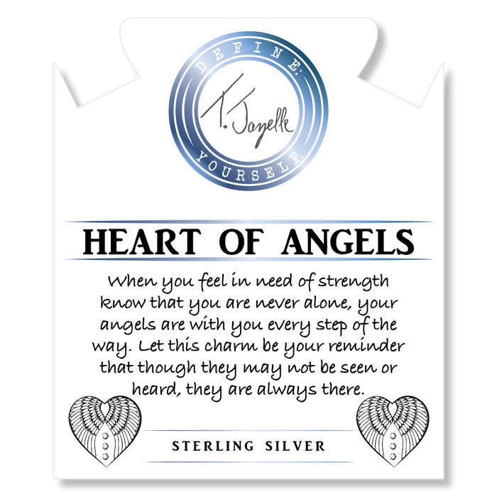 Red Jasper Stone Bracelet with Heart of Angels Sterling Silver Charm