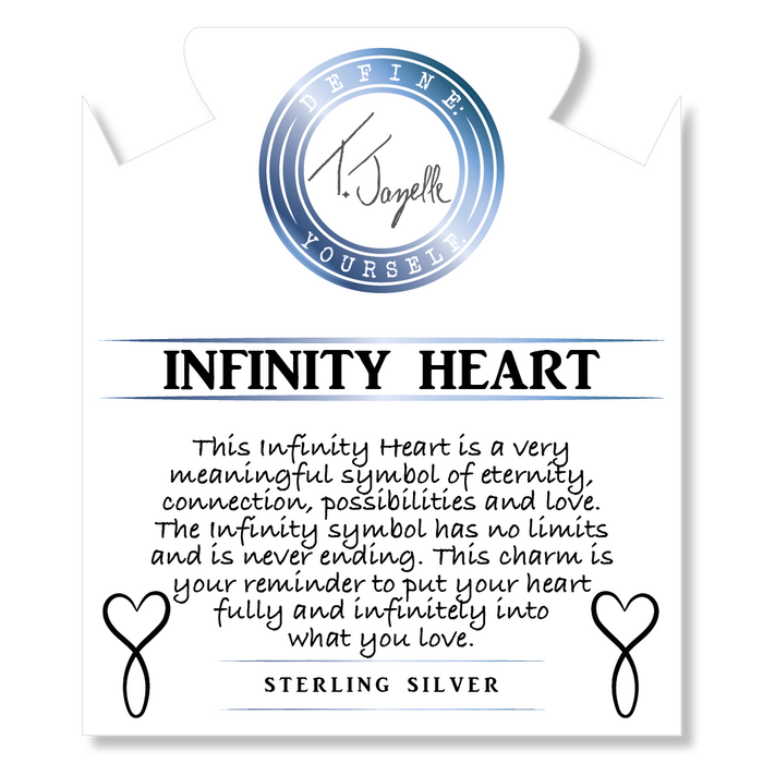 Red Jasper Stone Bracelet with Infinity Heart Sterling Silver Charm