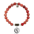 Red Jasper Stone Bracelet with Nurse Sterling Silver Charm