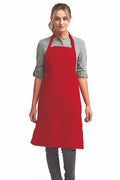 Artisan Collection by Reprime Red Sustainable Bib Apron (No Pockets)