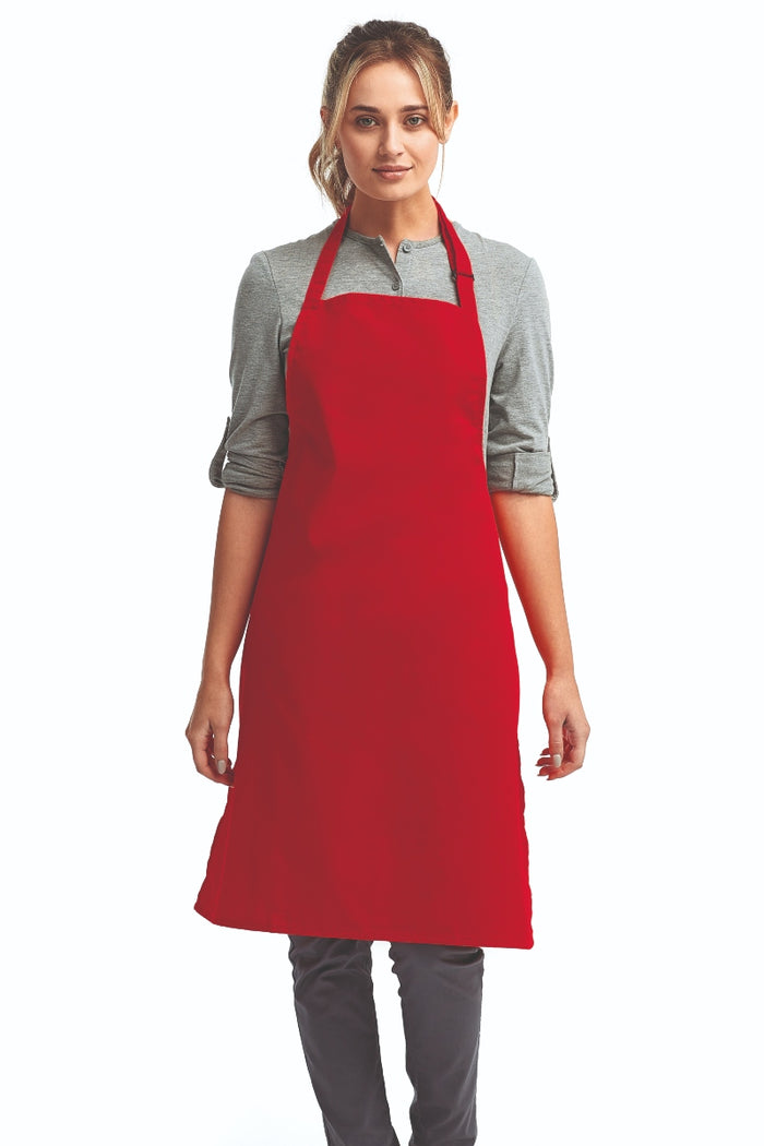 Artisan Collection by Reprime Red Sustainable Bib Apron (No Pockets)