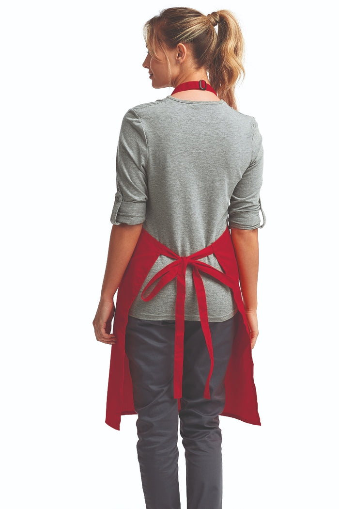 Artisan Collection by Reprime Red Sustainable Bib Apron (No Pockets)