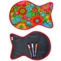 freckled sage reversible cat mat in betty's bunch lime and chalk fabric
