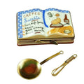 Crepes Suzettes Cookbook with Whisk and Spoon Porcelain Limoges Home Food Mother French Trinket Box