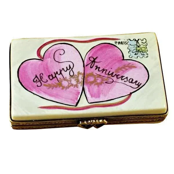 Happy Anniversary Porcelain Limoges anniversary wedding French Trinket Box