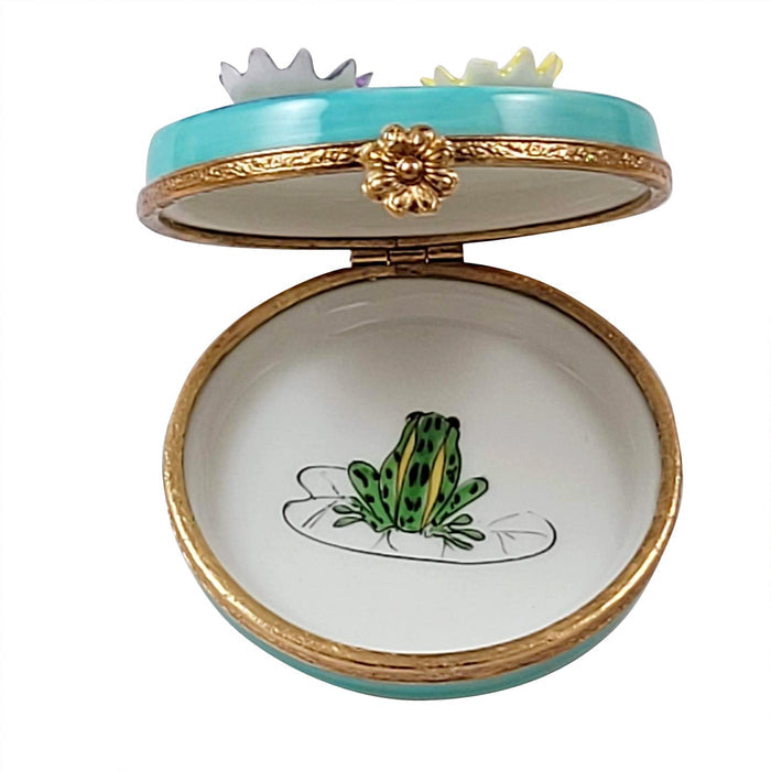 MONET'S WATER LILIES Porcelain Limoges garden art French Trinket Box