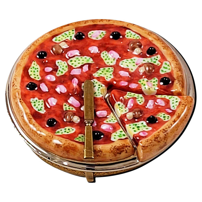 Pizza Pie food Porcelain Limoges Food French Trinket Box