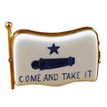 Come and Take It Flag Porcelain Limoges united states texas patriotic French Trinket Box