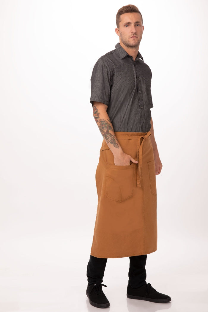 Chef Works Rockford Nutmeg Bistro Apron (2 Pockets)