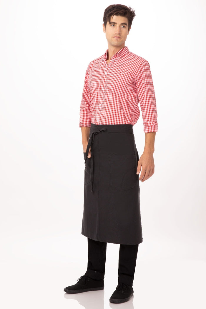 Chef Works Rockford Steel Grey Bistro Apron (2 Pockets)
