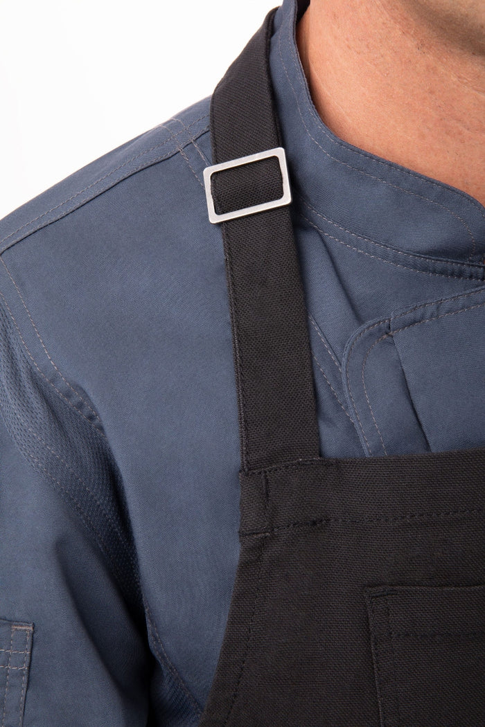 Chef Works Rockford Steel Grey Chefs Bib Apron