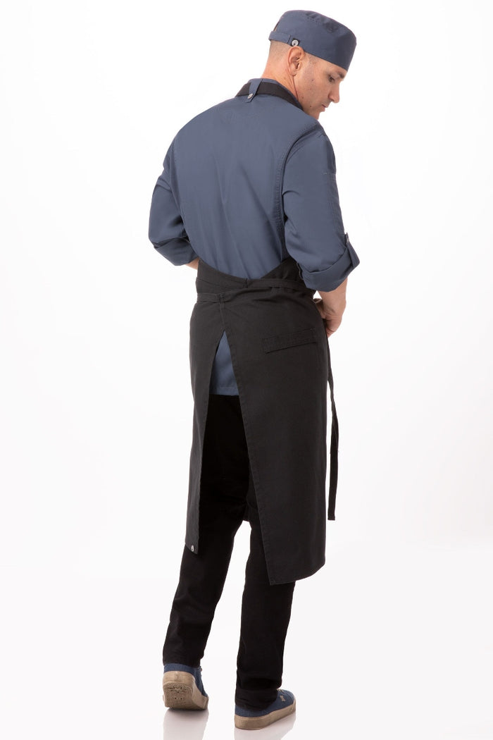 Chef Works Rockford Steel Grey Chefs Bib Apron