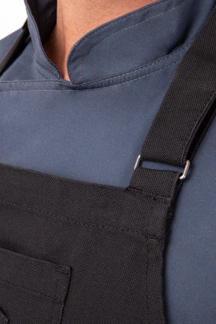 Chef Works Rockford Steel Grey Chefs Bib Apron