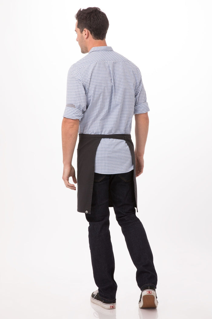 Chef Works Rockford Steel Grey Half Bistro Apron