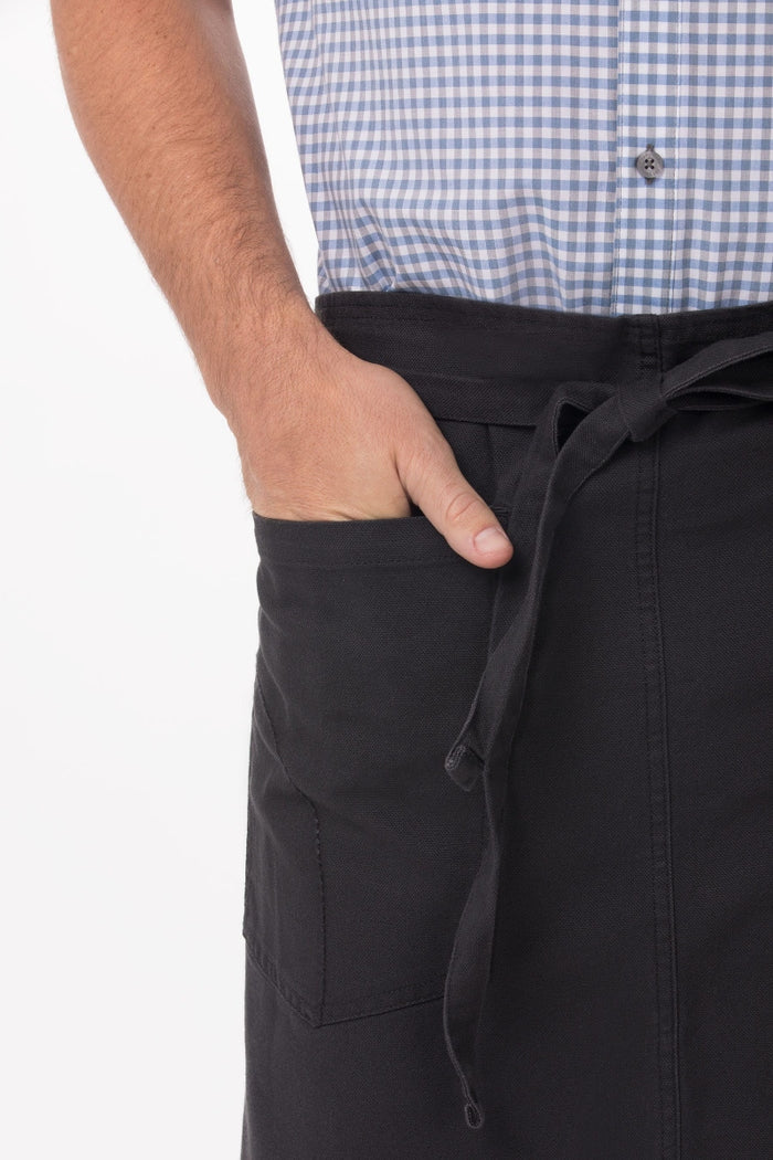 Chef Works Rockford Steel Grey Half Bistro Apron