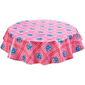 freckled sage round bouquet pink oilcloth tablecloth