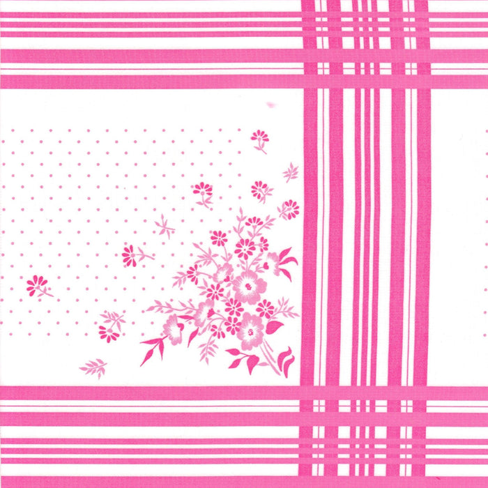 freckled sage corn flower pink oilcloth swatch