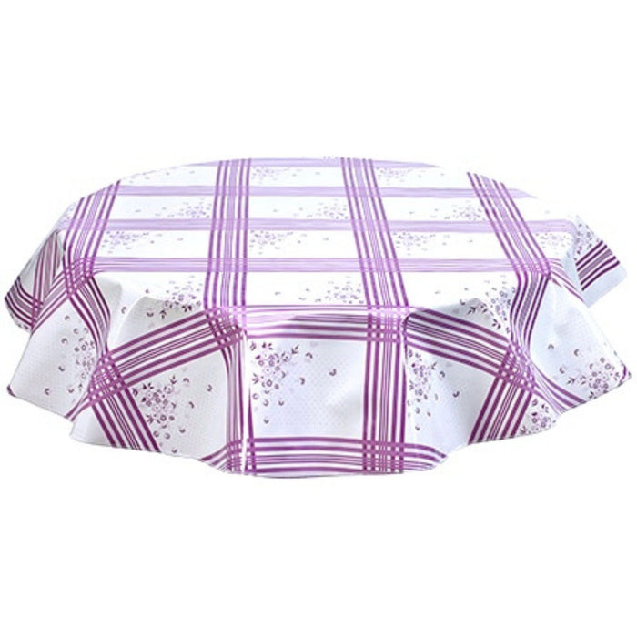 freckled sage round corn flower purple oilcloth tablecloth