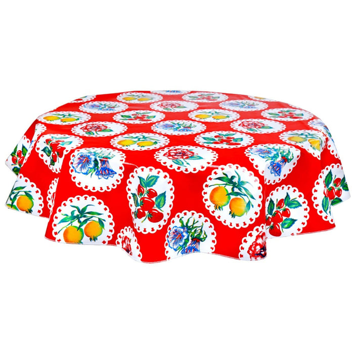 freckled sage round doily 2 red oilcloth tablecloth