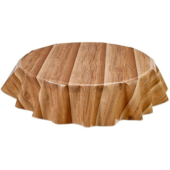 freckled sage round faux bois plank primavera oilcloth tablecloth