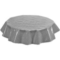 freckled sage round gingham black oilcloth tablecloth