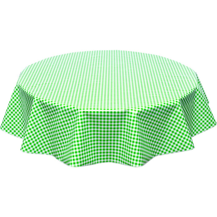 freckled sage round gingham lime green oilcloth tablecloth