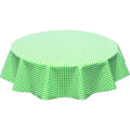 freckled sage round gingham lime green oilcloth tablecloth