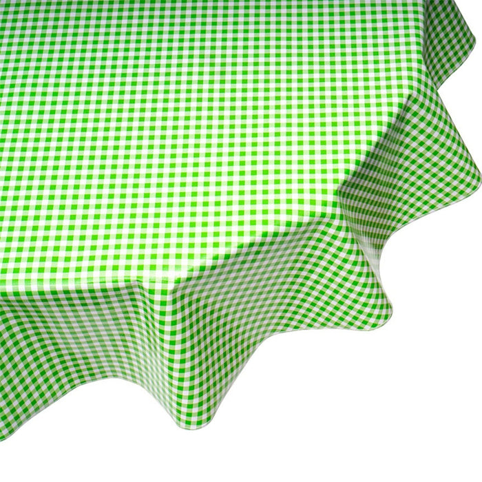 freckled sage round gingham lime green oilcloth tablecloth