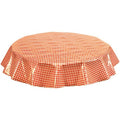 freckled sage round orange gingham oilcloth tablecloth