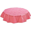 freckled sage round gingham red oilcloth tablecloth