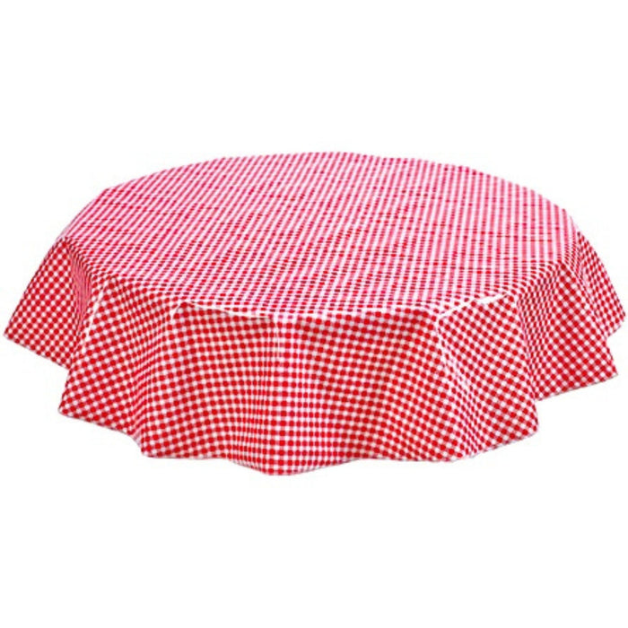 freckled sage round gingham red oilcloth tablecloth