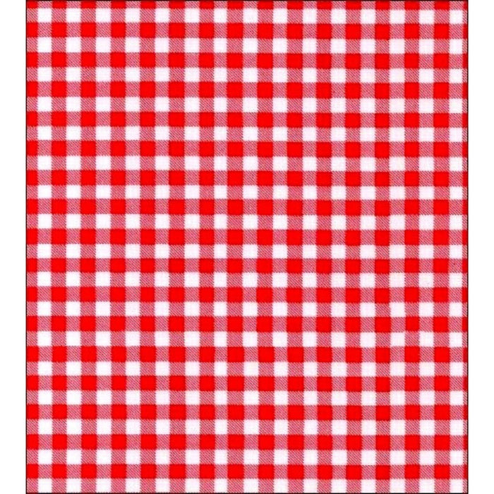 freckled sage red gingham oilcloth swatch