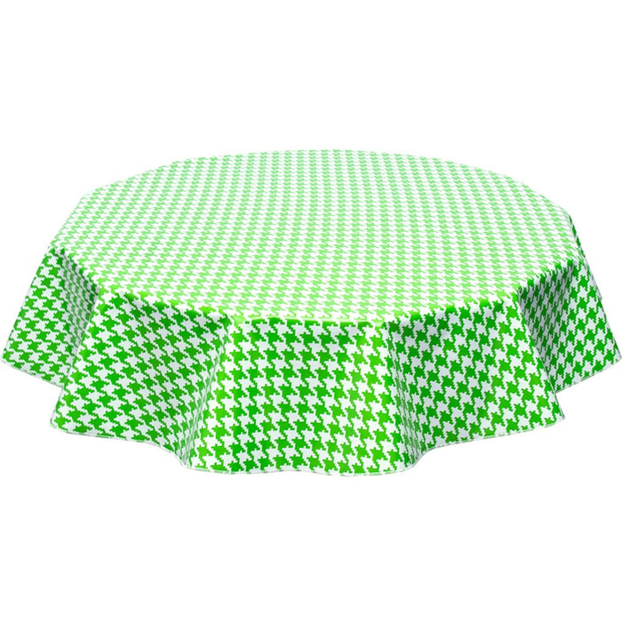 freckled sage round houndstooth lime green oilcloth tablecloth
