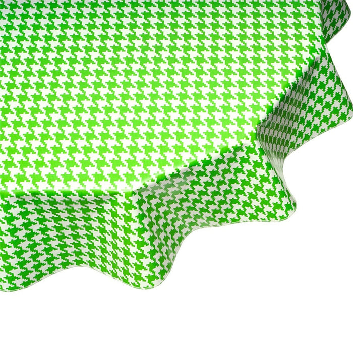 freckled sage round houndstooth lime green oilcloth tablecloth