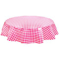 freckled sage round houndstooth pink oilcloth tablecloth