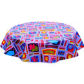 freckled sage round menagerie purple oilcloth tablecloth
