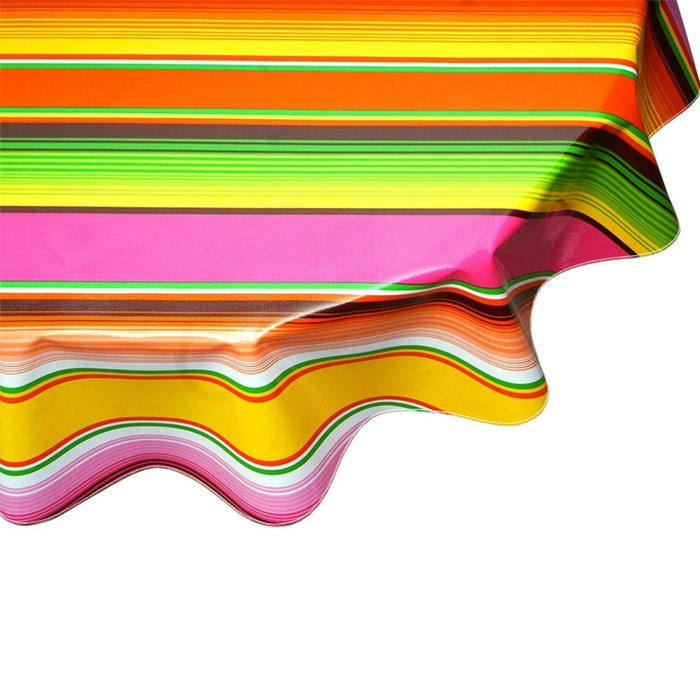 freckled sage round serape pink oilcloth tablecloth