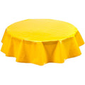 freckled sage round solid yellow oilcloth tablecloth