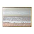Front view of Sable Textured Coastal Canvas Wall Art, featuring soft tones of sand, seafoam, and sky with a textured surface and hand-painted details for coastal charm.